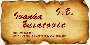Ivanka Bušatović vizit kartica